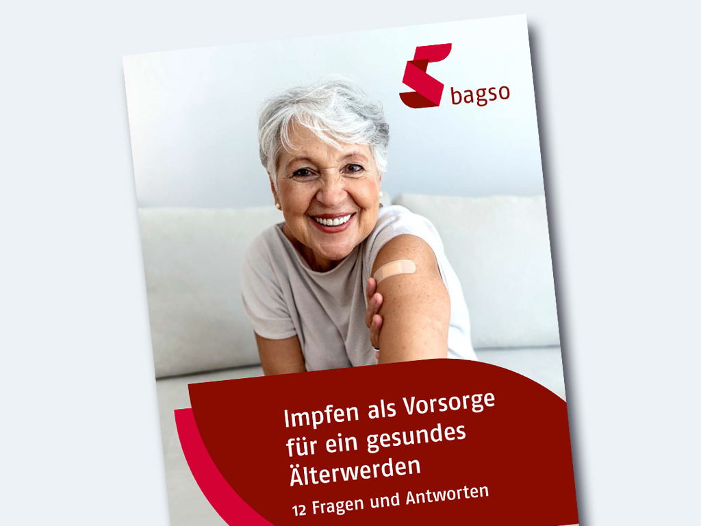 Titelbild Bagso-Ratgeber Impfen als Vorsorge für ein gesundes Älterwerden