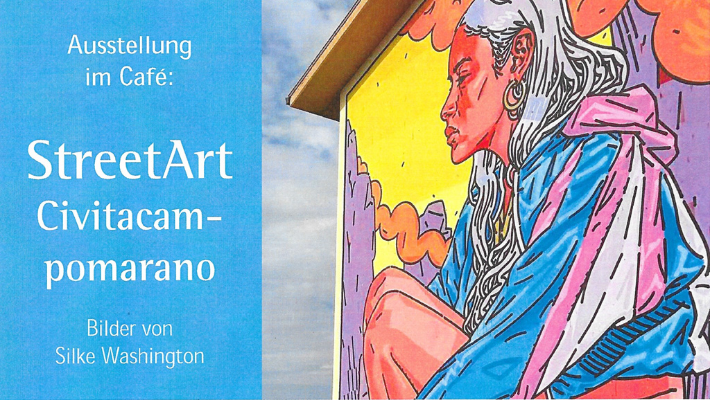 Plakat zu der Ausstellung StreetArt im Begegnungscafé